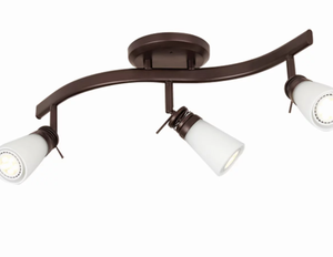 Mainstays Modern Track Light 3 Dimmable LED Light Ceiling Spot Lighting Kit, Flexible Rotatable Head