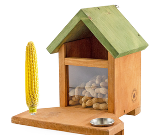 Uncle Dunkels Ultimate Squirrel and Chipmunk Feeder Rustic Handmade Squirrel Food Box