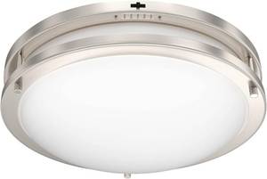 Ensenior Glass 5CCT 13 Inch Dimmable Ceiling Light, LED Flush Mount Ceiling Light Fixture, 2700K-5000K, 24W, Kitchen, Hallway, Bedroom Lights for Ceiling, 2000LM, Brushed Nickel