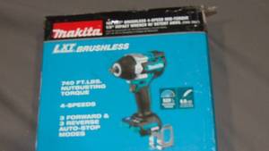 Makita XWT18Z 18V LXT� Lithium-Ion Brushless Cordless 4-Speed Mid-Torque 12 Sq. Drive Impact Wrench wDetent Anvil, Tool Only