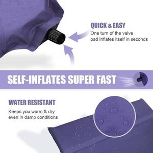 YOUKADA Sleeping-Pad Foam Self-Inflating with Pillow for Camping Hiking (Navy, Large)