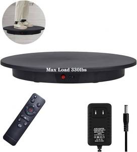 JAYEGT Professional 360 Degree Photography Turntable for Product Photography, 23.6 Inch Big Size  330lbs Heavy Loading, Automatic Remote Control Angle, Speed, Direction, Various Rotation Mode (Black)