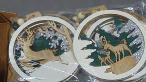 6 Pcs Wooden Reindeer Hanging Ornaments