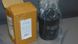 AuldHome Design Enamelware Sugar Canister Rustic