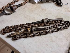 lot 227 image: Lot of (2) 38 Pipe Tie-Down Chains