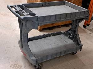 lot 222 image: Akro-Mils Plastic Utility Cart 2-tier