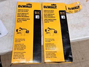 lot 628 image: Lot of (2) DeWalt Cordless Bi-Metal Band Saw Blades TPI 18 3-pack 32-78x12x.020 DW3983C