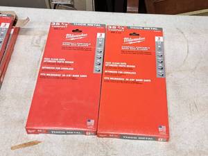 lot 644 image: Lot of (2) Milwaukee 35-38 Thick Metal Compact Portable Band Saw Blades 14 TPI 3-pack