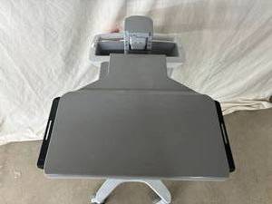 lot 15 image: MSRP $1800 Ergotron Neo-Flex SINGLE MOUNT WIDE VIEW MONITOR HEIGHT ADJUSTABLE Work Space Cart - In Excellent Condition