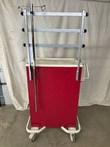 lot 40 image: MSRP $3800 Armstrong 6-Drawer A-Smart Cart Medication Emergency Locking Crash Cart - Has A Metal Side Panel In Front To Add On A Lock, With Lock In Place Drawers Will Not Open - 67 x 27 x 18 - In Great Condition