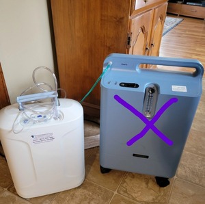 lot 44 image: MSRP $2200 Inogen GS-100 At Home Continuous Flow Energy Efficient 5 Liter Portable Oxygen Concentrator -Weighing only 18lbs it is the smallest & lightest-weight home concentrator available Great Working Condition