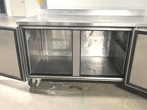True (Model TWT-67-HC) 67 Stainless Steel Deep Worktop Refrigerator with Two Sections, 115v ($4,300 MSRP) ($500 Reserve Price) - Pay Online before Pick-up