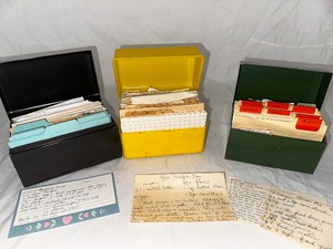 lot 114 image: Three Vintage Recipe Boxes Filled With Treasured Recipes