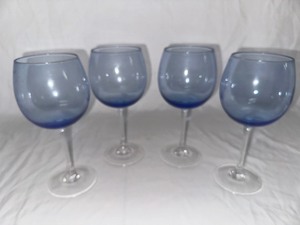 lot 116 image: Four Blue Wine Glasses