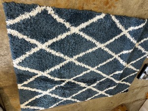 lot 106 image: Blue And White Plush Area Rug Measuring 63 x 87
