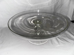 lot 111 image: 10 12 Inch Raised Etched Glass Cake Plate