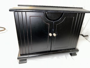 lot 137 image: Black Jewelry Box Measuring 14 Inches Wide 8 Inches Deep 11 Inches Tall