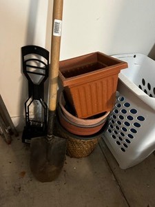 lot 162 image: Various PlantersPots Shovel And Poop Scooper