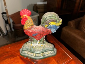 lot 165 image: Cast-Iron Rooster Doorstop Vintage