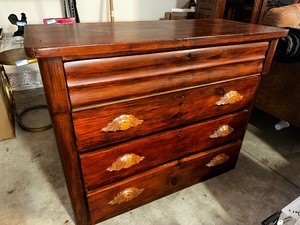 lot 166 image: Vintage Hand Carved Wood Dresser Measuring 41 Inches Wide 19 Inches Deep And 33 Inches Tall