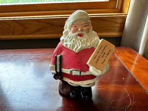 lot 61 image: Vintage Dakota National Bank Metal Santa Claus Bank
