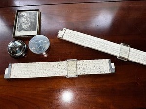 lot 62 image: One Hemmi Slide Ruler And One Eugene Dietzgen Co Manipulate Multiplex And Miscellaneous Vintage Office Tools
