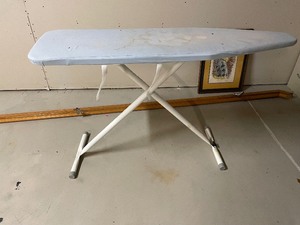 lot 240 image: Folding Ironing Board. Board Measures 55 Inches Long, 15 Inches Wide, 34 Inches Tall.