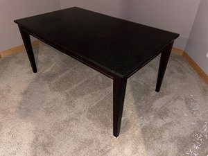 lot 200 image: Marble Top Desk Measuring 36 Inches Deep By 62 Inches Wide By 29 Inches High. Very Heavy.