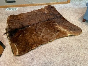 lot 233 image: Horse Side Blanket With Wool Backing. Measures 56 Inches By Approximately 67 Inches.