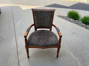 lot 181 image: Vintage Wood And Upholstered Accent Chair Measuring 26 x 22 x 38