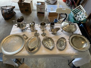 lot 189 image: Large Lot Of Silver Plated Serving Dishes