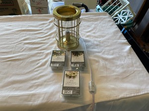 lot 197 image: One Gold Colored Metal And Glass Wax Warmer