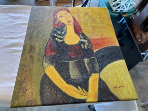 lot 302 image: Canvas Print Jeanne Hebuterne woman portrait by Amedeo Modigliani