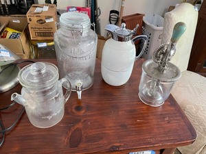 lot 319 image: Various Antique Beverage Containers And Mixing Jar