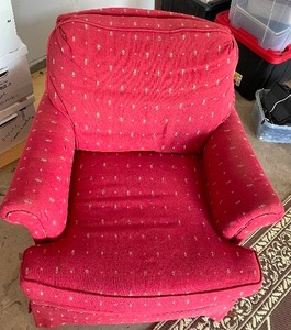 King Hickory Upholstered Chair. 30 Inches Tall by 34 Inches Wide by 37 Inches Deep.