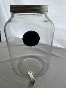 Glass Drink Dispenser. 12 Inches Tall at 7 12 Inches Wide.