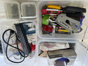 Bins of Miscellaneous Tools and Hardware.