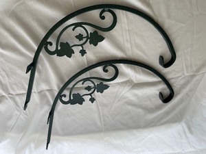 Two Mountable Decorative Metal Plant Hooks.