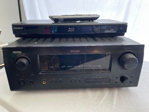 Denon Multi Zone Home Entertainment Component Model AVR-2308CI and Sony Blu-Ray Player with Remote. Model BDP-S350.