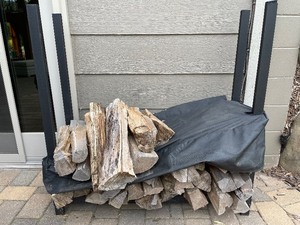 Firewood Storage Rack. 47 Inches L x 14 Inches W x 48 Inches H.