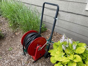 REELCRAFT Garden Hose Reel on Wheels, Hose and Sprinkler.