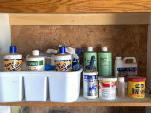 Bin Of Grooming Supplies And Other Supplies As Seen On Shelf