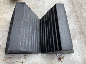 Pair Of Rubber Wheel Chocks With Eyelets