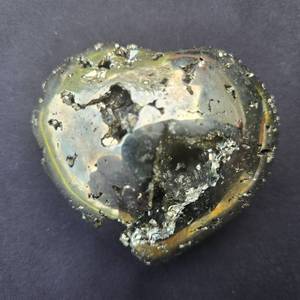 Pyrite Fools Gold Sphere  Heart Shaped about 2-3 inches Diameter