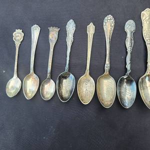 Variety of Antique Silver Spoons