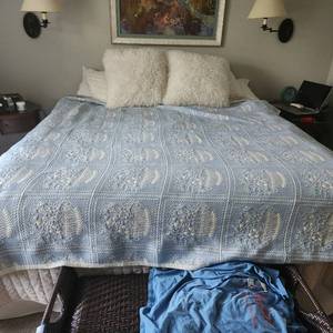 King metal bed frame. Bedding not included
