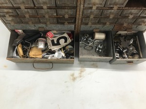 lot 180 image: 46 Drawer Parts Organizer Filled with Parts  - Brass Fittings & More
