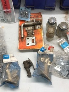 lot 190 image: 4 Containers  Bucket  - Bolts - Screws - Pipe & Misc. Hardware & More