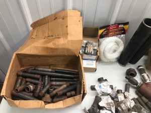 lot 217 image: Lot of Concrete Anchors, Threaded Pipe, Jack Nuts, Gasket Packing & More