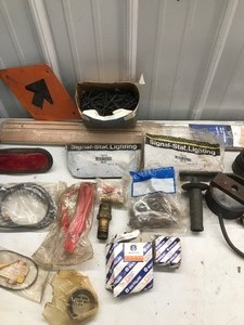 lot 236 image: Lot of Nails, Screws, Bolts, Water Hose Timer, Door Threshold & More